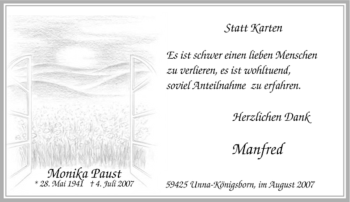 Traueranzeige von Monika Paust von Tageszeitung