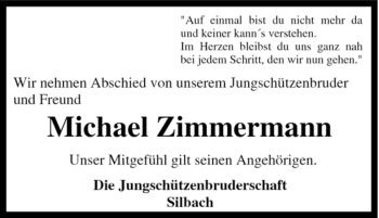 Traueranzeige von Michael Zimmermann von Tageszeitung