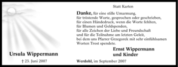 Traueranzeige von Ursula Wippermann von Tageszeitung