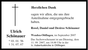 Traueranzeige von Ulrich Schönauer von Tageszeitung