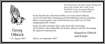 Traueranzeige von Georg Olbrich von Tageszeitung