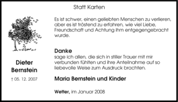 Traueranzeige von Dieter Bernstein von Tageszeitung