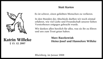 Traueranzeige von Katrin Willeke von Tageszeitung