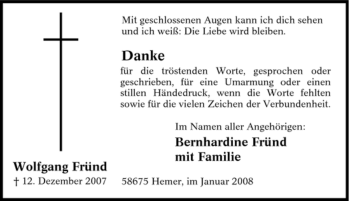 Traueranzeige von Wolfgang Fründ von Tageszeitung