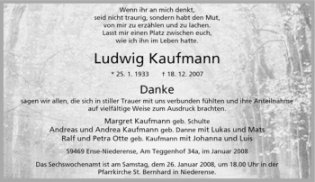 Traueranzeige von Ludwig Kaufmann von Tageszeitung