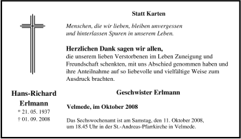 Traueranzeige von Hans-Richard Erlmann von Tageszeitung