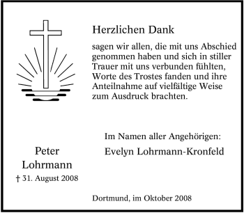 Traueranzeige von Peter Lohrmann von Tageszeitung