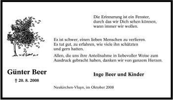 Traueranzeige von Günter Beer von Tageszeitung