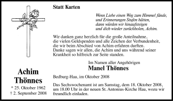 Traueranzeige von Achim Thönnes von Tageszeitung