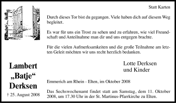 Traueranzeige von Lambert 