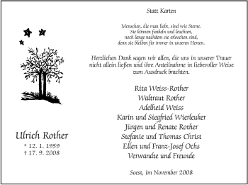 Traueranzeige von Ulrich Rother von Tageszeitung
