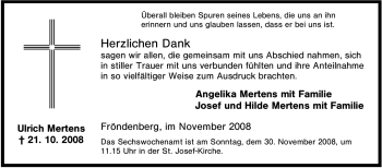 Traueranzeige von Ulrich Mertens von Tageszeitung