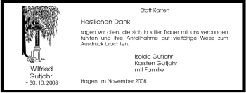 Traueranzeige von Wilfried Gutjahr von Tageszeitung