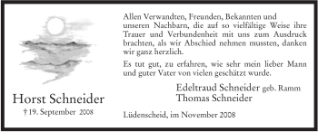 Traueranzeige von Horst Schneider von Tageszeitung