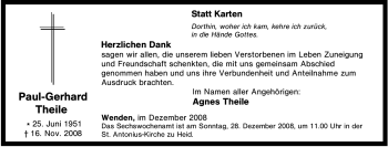 Traueranzeige von Paul-Gerhard Theile von Tageszeitung