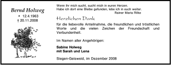 Traueranzeige von Bernd Holweg von Tageszeitung