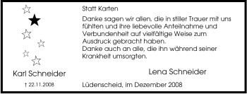 Traueranzeige von Karl Schneider von Tageszeitung