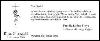 Traueranzeige von Rosa Grunwald von Tageszeitung