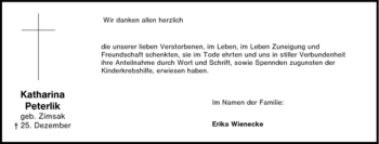 Traueranzeige von Katharina Peterlik von Tageszeitung