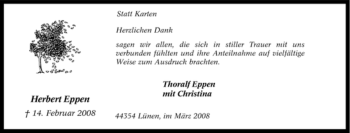 Traueranzeige von Herbert Eppen von Tageszeitung