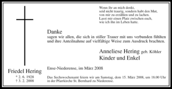 Traueranzeige von Friedel Hering von Tageszeitung
