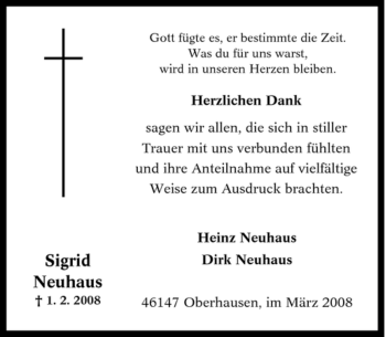 Traueranzeige von Sigrid Neuhaus von Tageszeitung