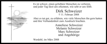 Traueranzeige von Dirk Schweizer von Tageszeitung