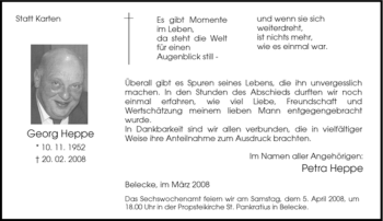 Traueranzeige von Georg Heppe von Tageszeitung