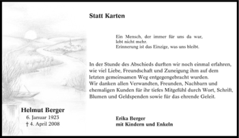 Traueranzeige von Helmut Berger von Tageszeitung