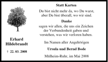 Traueranzeige von Erhard Hildebrandt von Tageszeitung