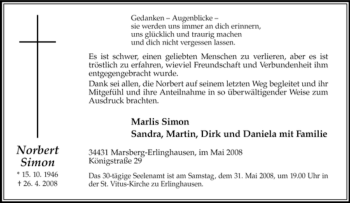 Traueranzeige von Norbert Simon von Tageszeitung