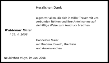 Traueranzeige von Waldemar Maier von Tageszeitung