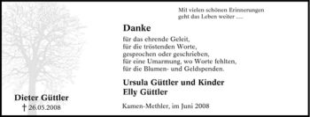 Traueranzeige von Dieter Güttler von Tageszeitung