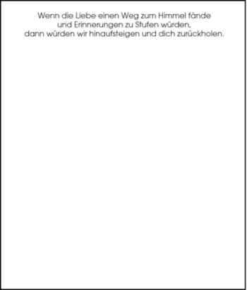 Traueranzeige von Wenn die Liebe einen Weg zum Himmel fände von Tageszeitung