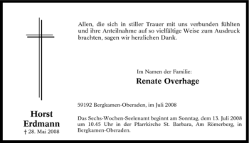 Traueranzeige von Horst Erdmann von Tageszeitung