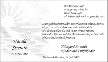 Traueranzeige von Harald Strerath von Tageszeitung