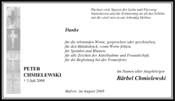 Traueranzeige von Peter Chmielewski von Tageszeitung