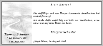 Traueranzeige von Thomas Schuster von Tageszeitung
