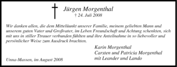 Traueranzeige von Jürgen Morgenthal von Tageszeitung