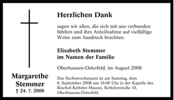 Traueranzeige von Margarethe Stemmer von Tageszeitung