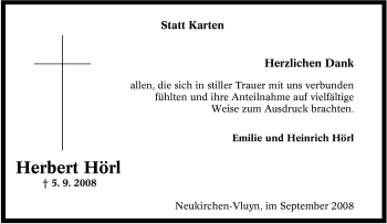 Traueranzeige von Herbert Hörl von Tageszeitung
