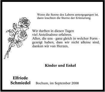 Traueranzeige von Elfriede Schmiedel von Tageszeitung