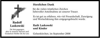 Traueranzeige von Rudolf Laskowski von Tageszeitung