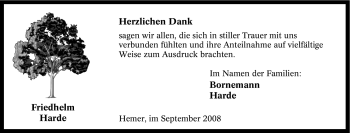 Traueranzeige von Friedhelm Harde von Tageszeitung