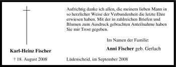 Traueranzeige von Karl-Heinz Fischer von Tageszeitung