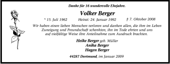 Traueranzeige von Volker Berger von Tageszeitung