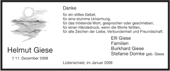 Traueranzeige von Helmut Giese von Tageszeitung