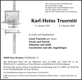 Traueranzeige von Karl-Heinz Truernitt von Tageszeitung