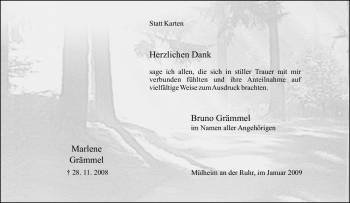 Traueranzeige von Marlene Grämmel von Tageszeitung
