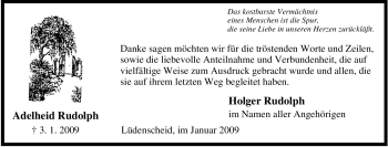 Traueranzeige von Adelheid Rudolph von Tageszeitung